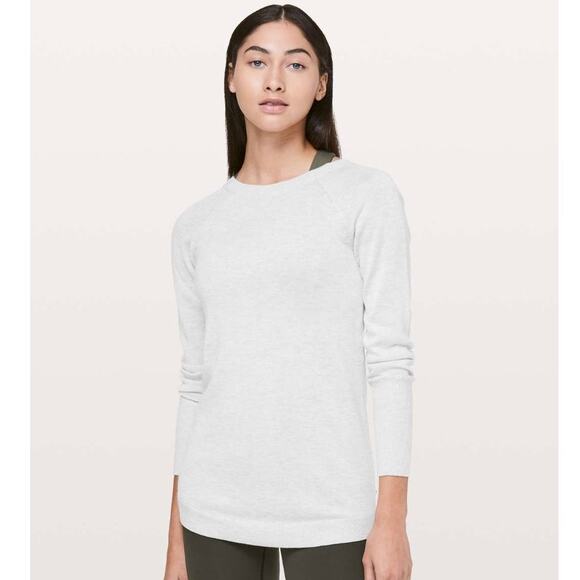 Lululemon Unity Drop Back Sweater in Heathered Silver Ice - Picture 2 of 11